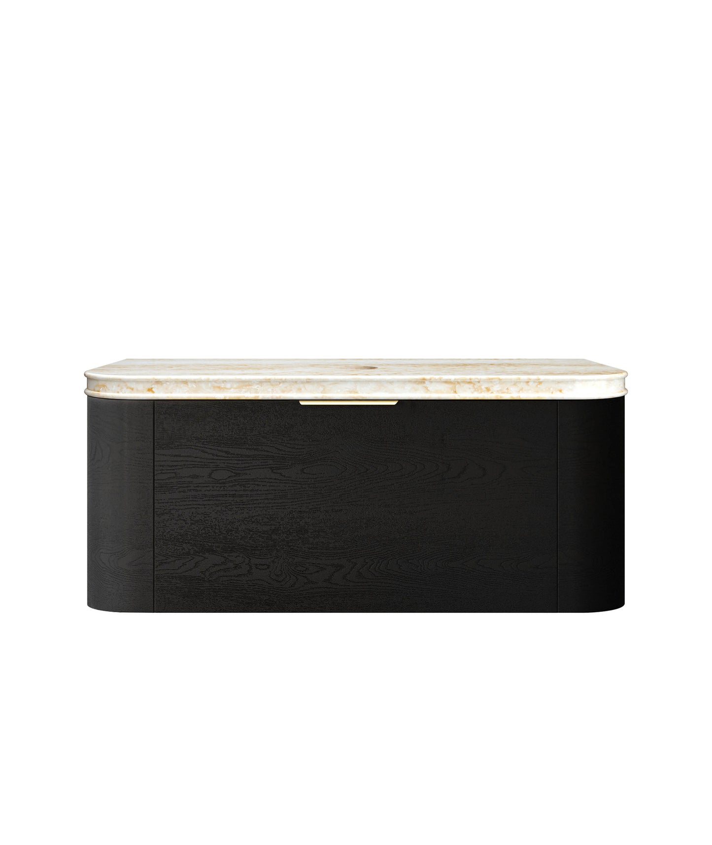 Bondi 1200mm Black Oak Wall Hung Curve Cabinet Only
