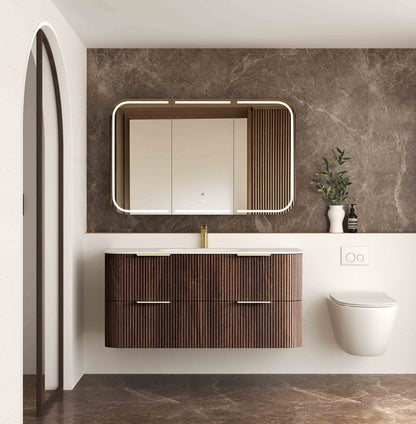 Havana 1200mm Sable Walnut Fluted Fluted Cabinet