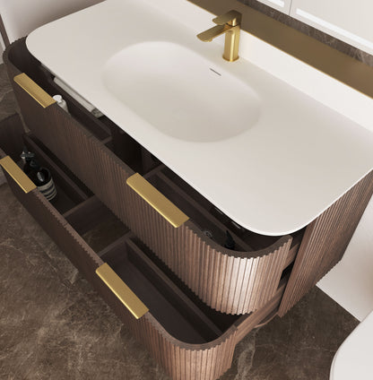 Havana 1200mm Sable Walnut Fluted Fluted Cabinet