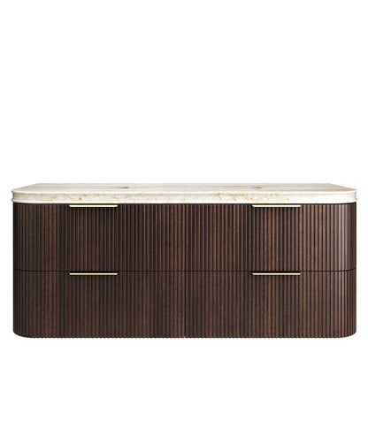 Havana 1500mm Sable Walnut Fluted Fluted Cabinet