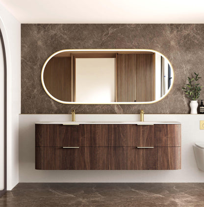 Havana 1800mm Sable Walnut Fluted Cabinet