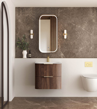 Havana 600mm Sable Walnut Fluted Cabinet