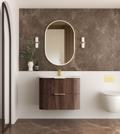 Havana 750mm Sable Walnut Fluted Cabinet