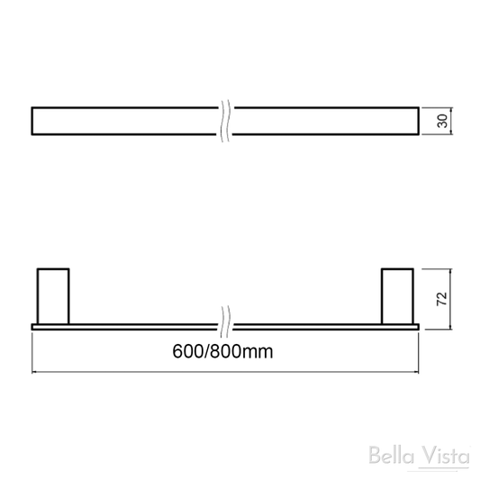 Chunky Single Towel Rail 350mm