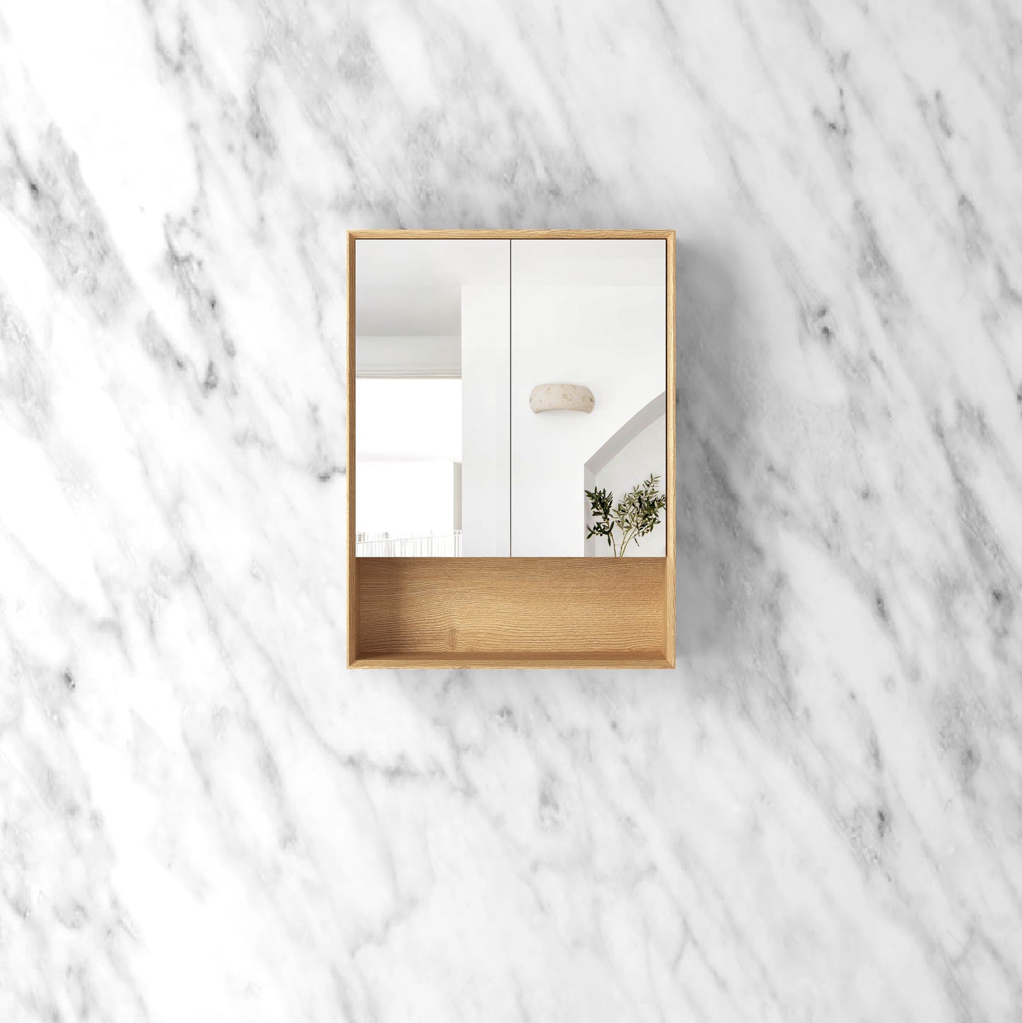 Byron 600x800 Woodland Oak Shaving Cabinet