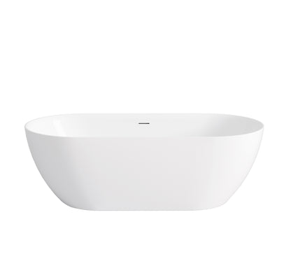 Attica Manolo 1530 Gloss White Freestanding Bath with Overflow