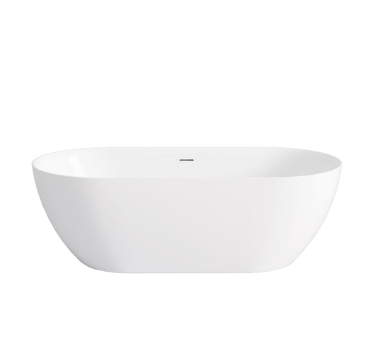 Attica Manolo 1530 Gloss White Freestanding Bath with Overflow
