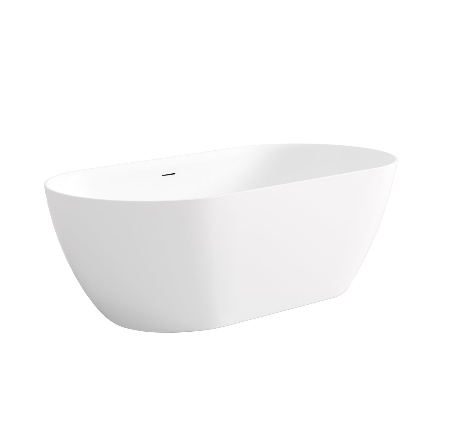 Attica Manolo 1530 Matte White Freestanding Bath with Overflow