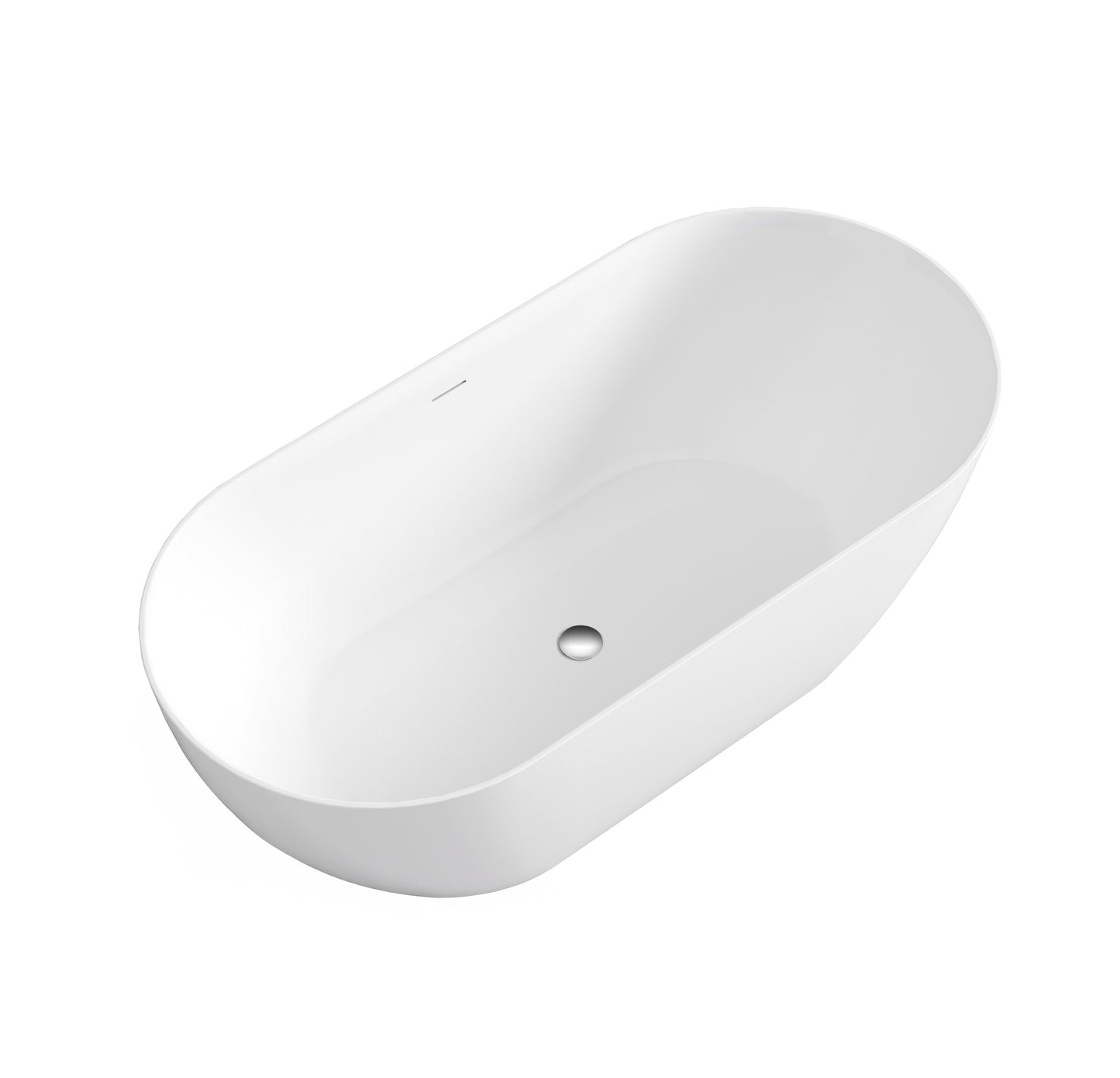 Attica Manolo 1530 Matte White Freestanding Bath with Overflow