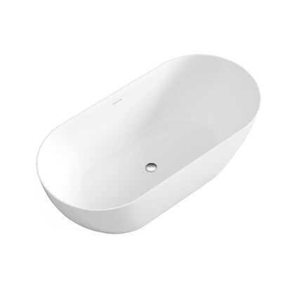 Attica Manolo 1530 Matte White Freestanding Bath with Overflow