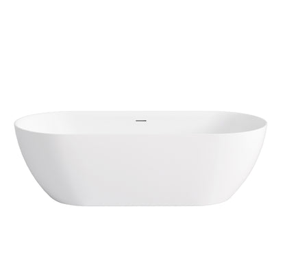 Attica Manolo 1700 Matte White Freestanding Bath with Overflow