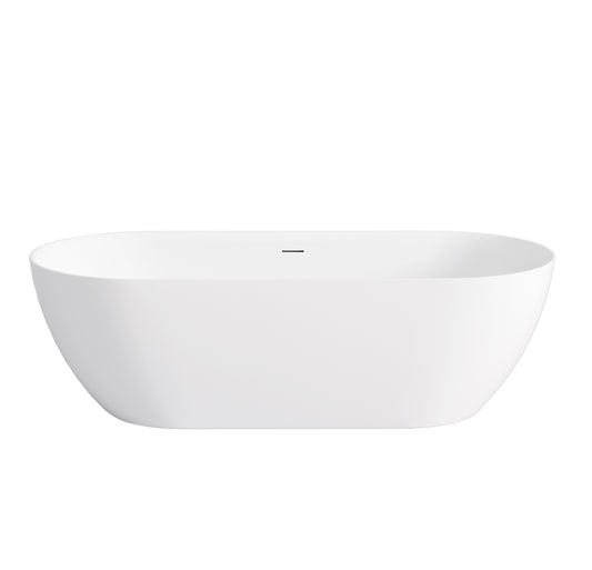 Attica Manolo 1700 Matte White Freestanding Bath with Overflow