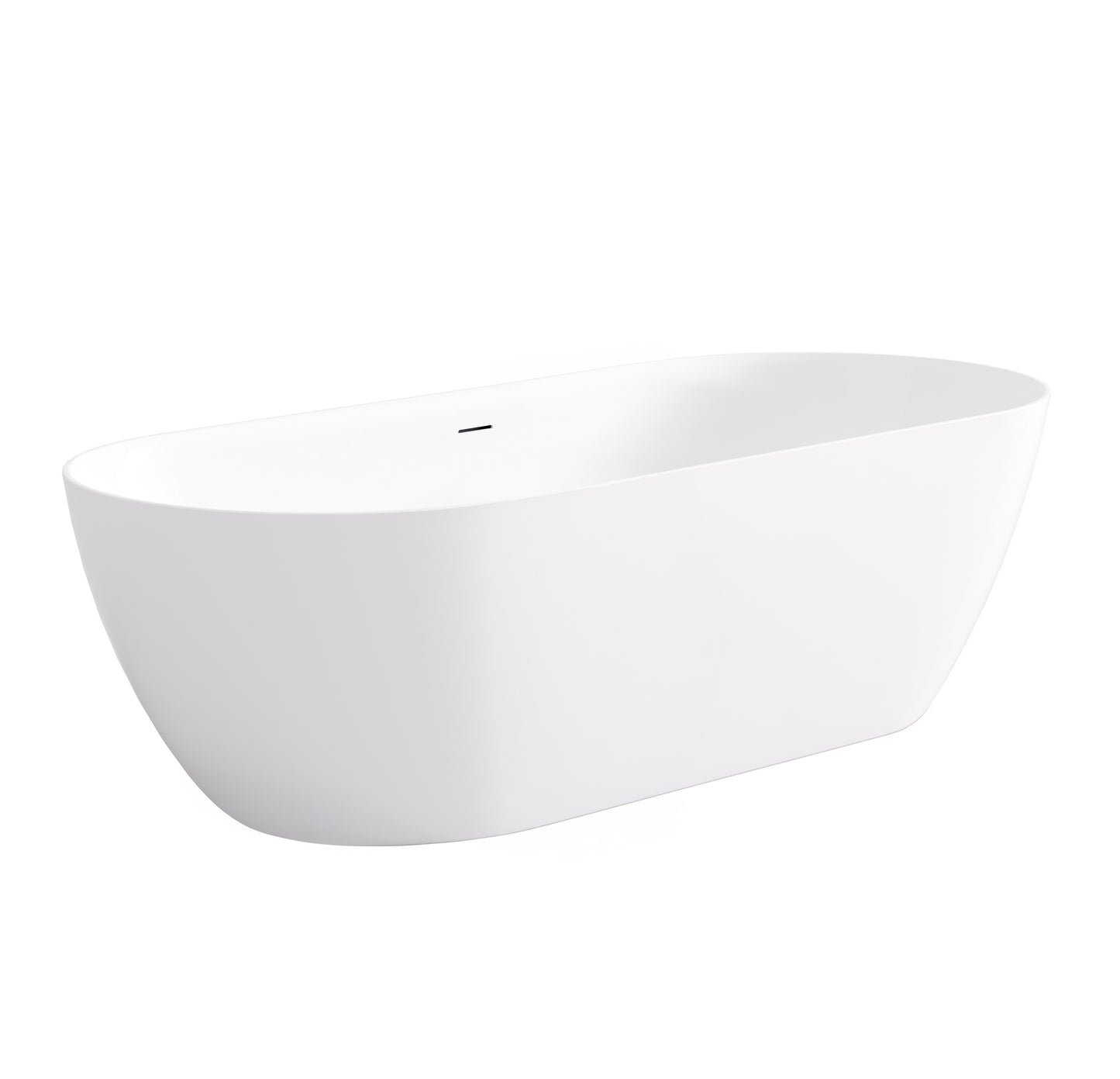 Attica Manolo 1700 Matte White Freestanding Bath with Overflow