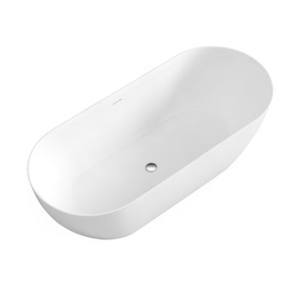 Attica Manolo 1700 Matte White Freestanding Bath with Overflow
