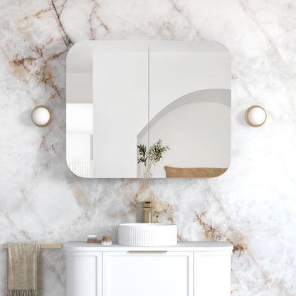 Newport 900x750 White Shaving Cabinet