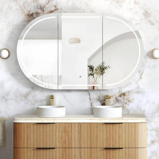 LED Bondi 1500x900 Woodland Oak Shaving Cabinet - Premium Edition