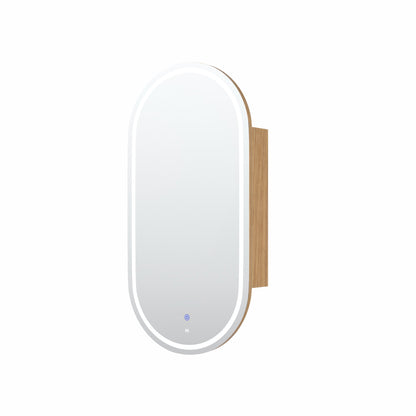 LED Noosa 900x450 Woodland Oak Shaving Cabinet - Premium Edition