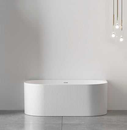 Attica Noosa 1500X750X580 Matte White Back to Wall Multi-fit Bath With Overflow