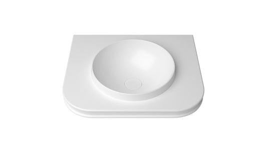 Havana English Edge 600x500x50 Matte White with Round Basin Top