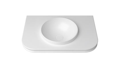 Havana English Edge 750x500x50 Matte White with Round Basin Top