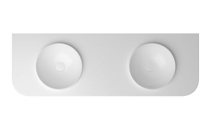 Havana English Edge 1500x500x50 Matte White with Round Basin Top