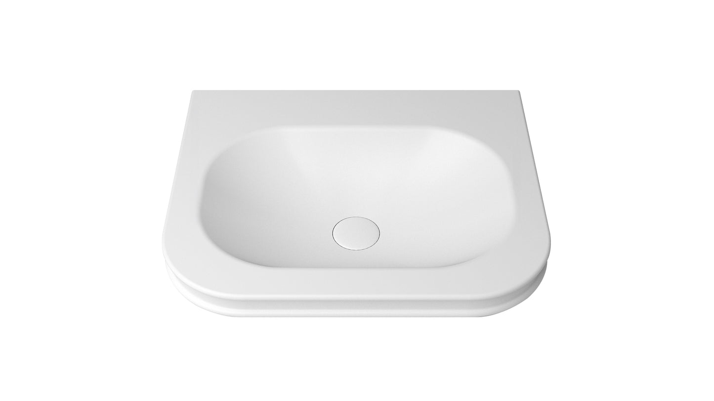 Havana English Edge 600x500x50 Matte White with Soft Square Basin Top