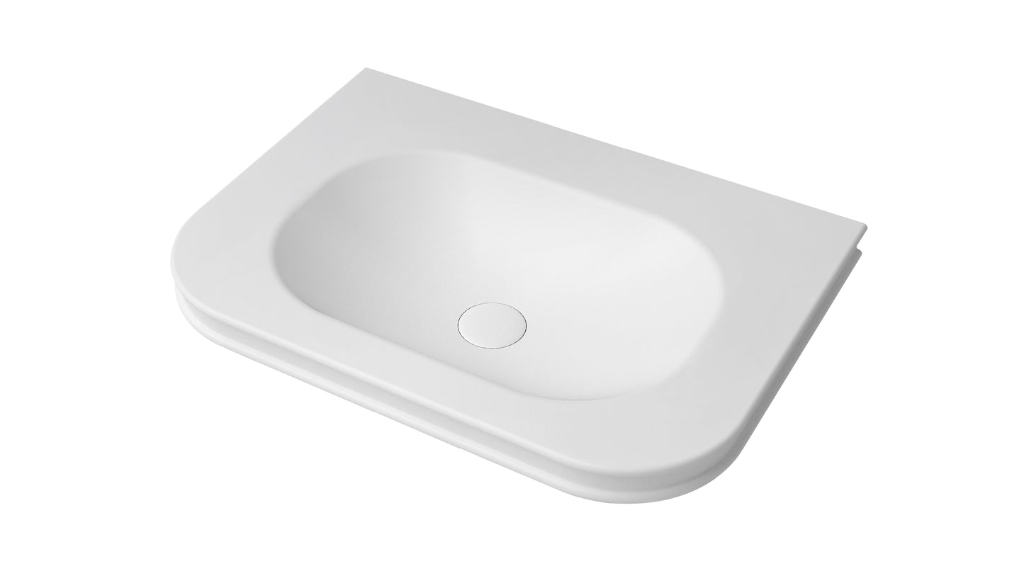 Havana English Edge 750x500x50 Matte White with Soft Square Basin Top