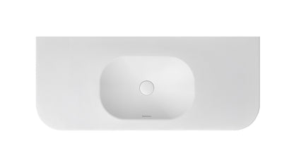Havana English Edge 1200x500x50  Matte White with Soft Square Basin Top
