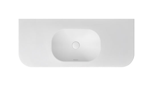 Havana English Edge 1200x500x50  Matte White with Soft Square Basin Top
