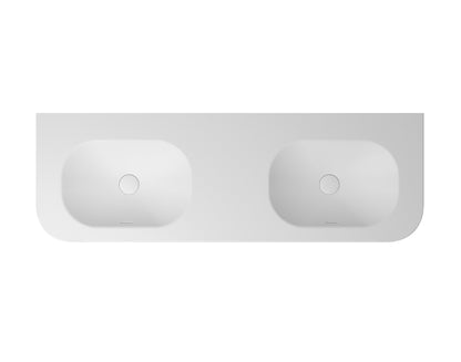 Havana English Edge 1500x500x50 Matte White with Soft Square Basin Top