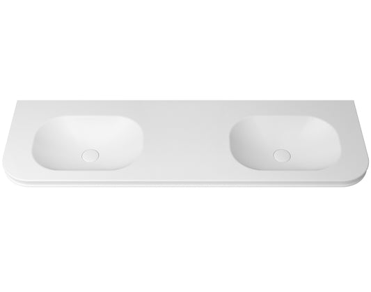 Havana English Edge 1800x500x50 Matte White with Soft Square Basin Top