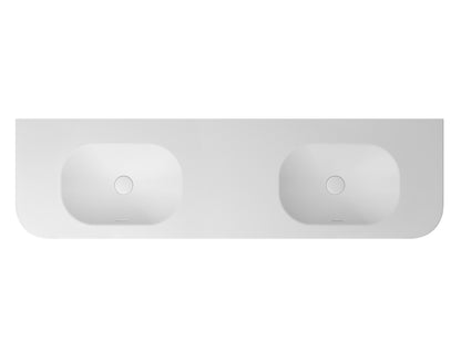 Havana English Edge 1800x500x50 Matte White with Soft Square Basin Top