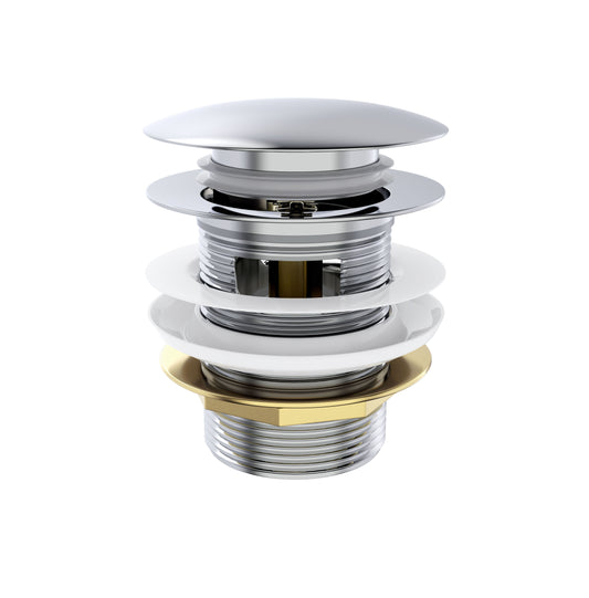 Mushroom Bath Pull Out Popup Waste Overflow Chrome