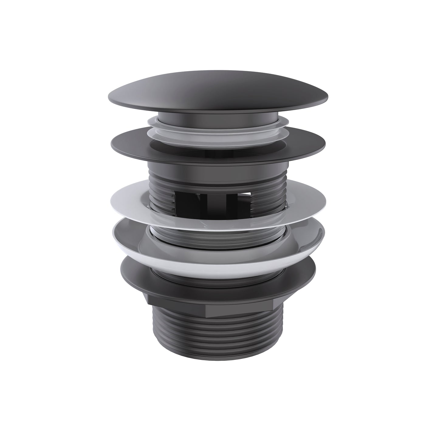 Mushroom Bath Pull Out Popup Waste Overflow Gun Metal