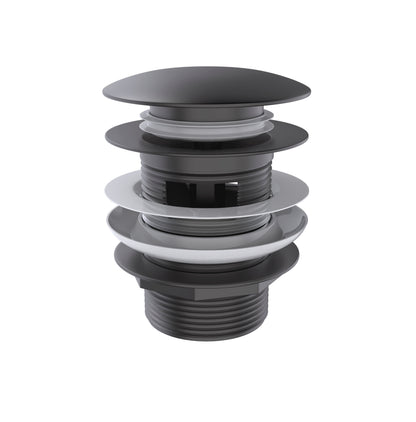 Mushroom Bath Pull Out Popup Waste Overflow Gun Metal