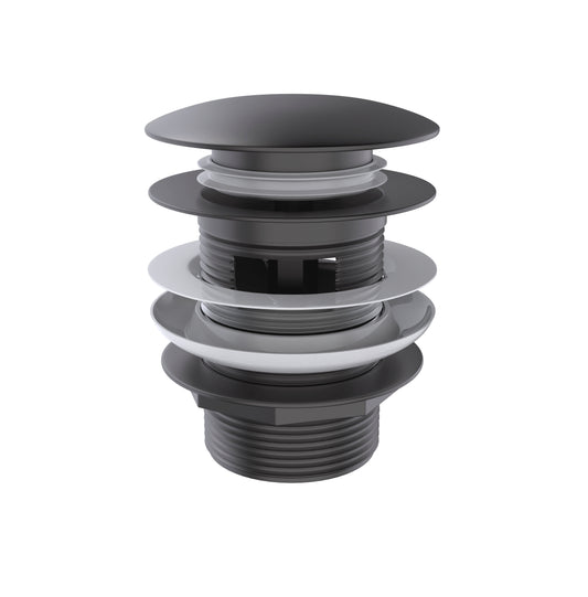 Mushroom Bath Pull Out Popup Waste Overflow Gun Metal