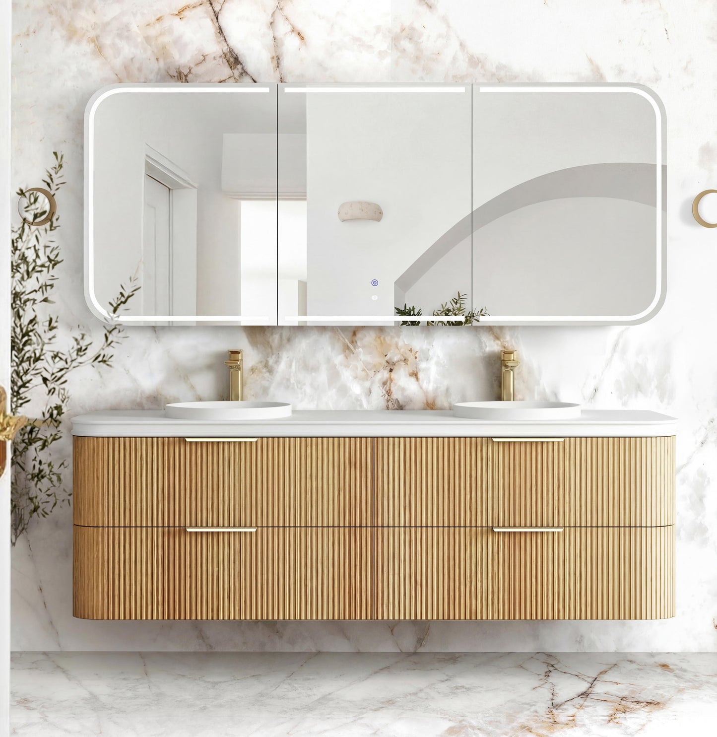 Havana 1800mm Woodland Oak Fluted  Cabinet