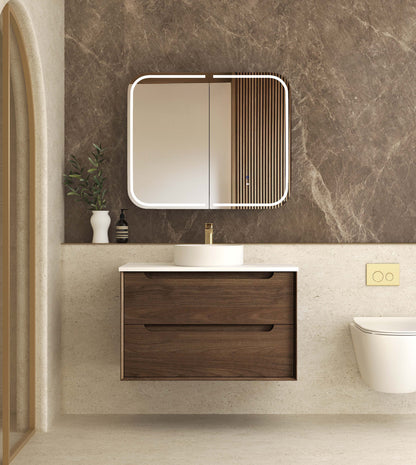 Byron 900mm Sable Walnut Wall Hung Cabinet