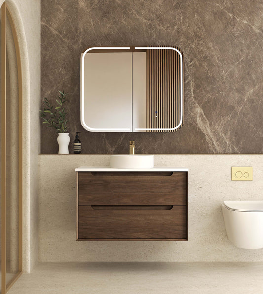 Byron 900mm Sable Walnut Wall Hung Cabinet