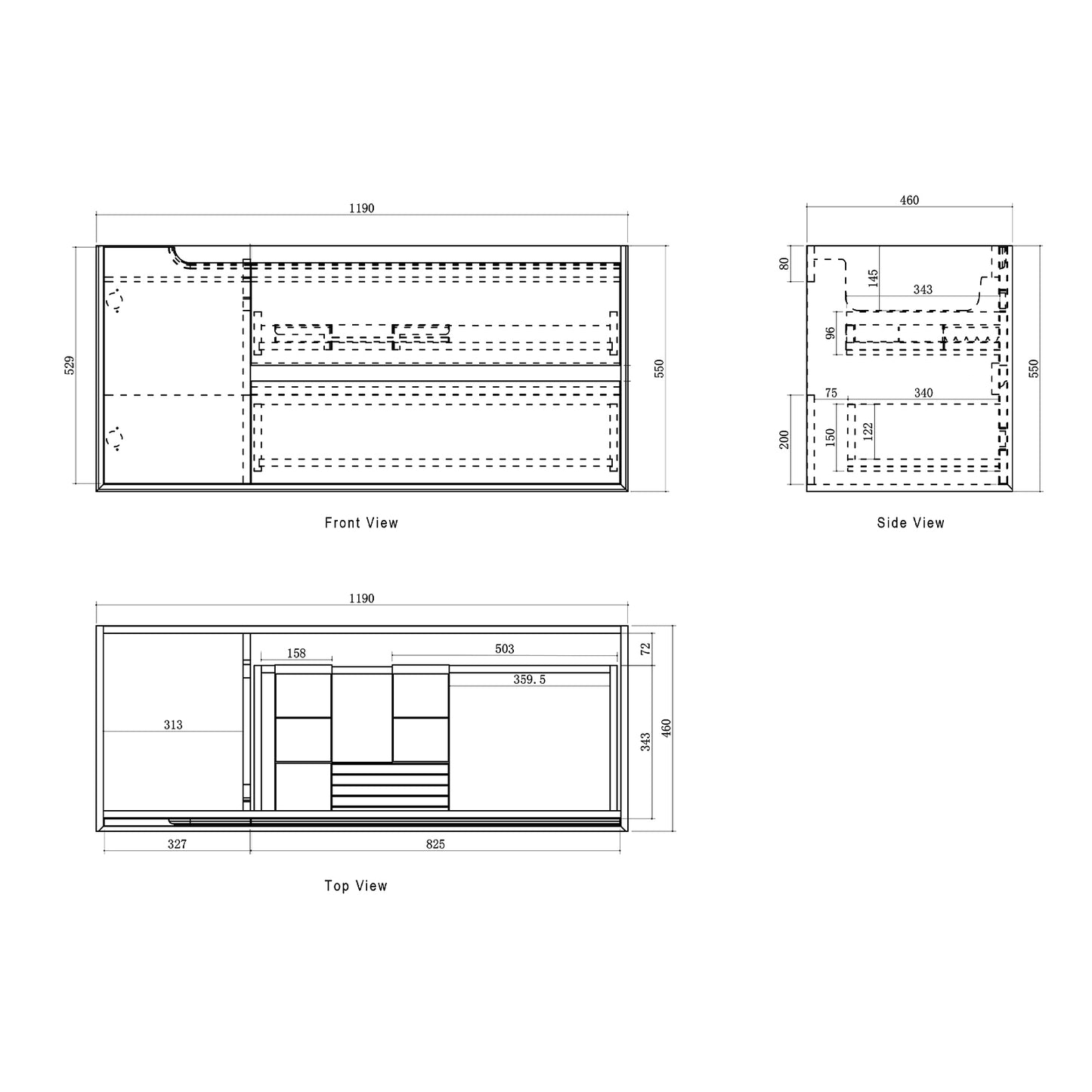 Byron 1200mm Sable Walnut Wall Hung Cabinet