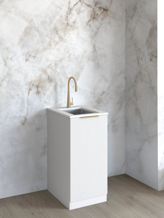 Mini Laundry 430mm Bondi White with Pure White Top