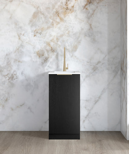 Mini Laundry 430mm Byron/Bondi Black Oak with Pure White Top