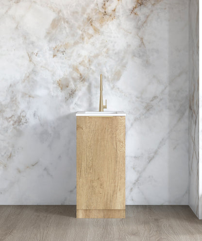 Mini Laundry 430mm Byron/Bondi Natural Oak with Pure White Top