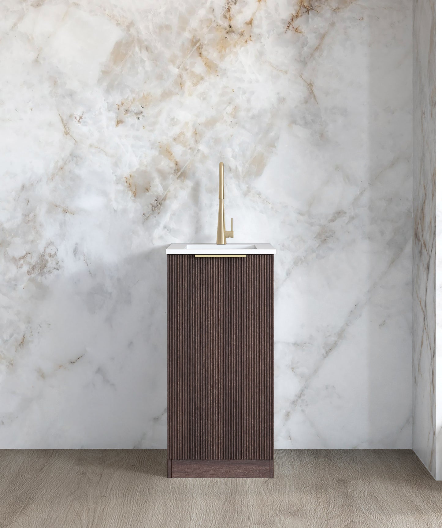 Mini Laundry 430mm Havana Sable Walnut with Pure White Top