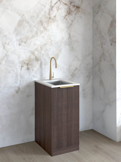 Mini Laundry 430mm Havana Sable Walnut with Pure White Top