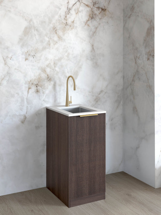 Mini Laundry 430mm Havana Sable Walnut with Pure White Top