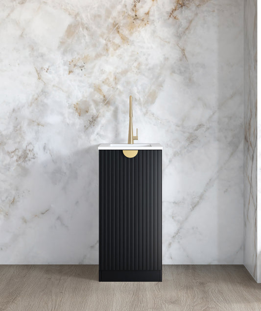 Mini Laundry 430mm Marlo Black with Pure White Top