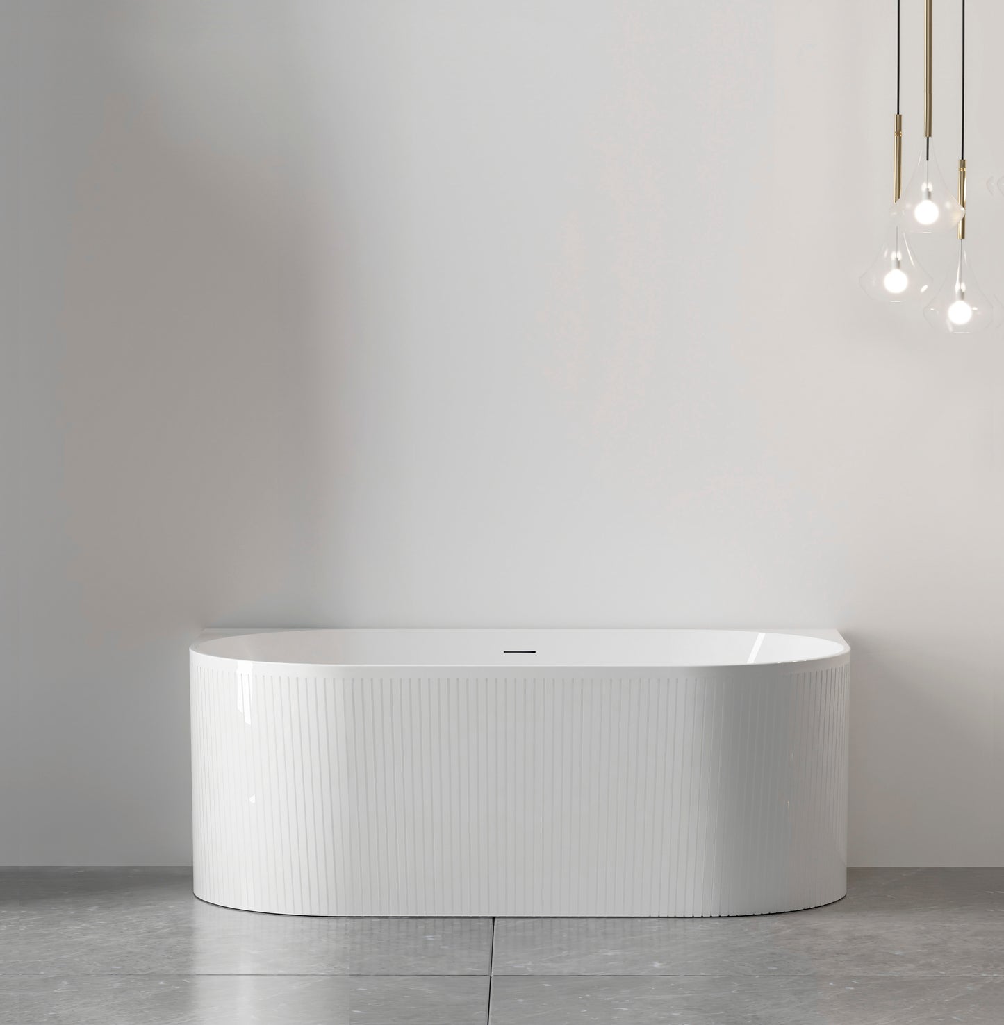 Attica Noosa 1500X750X580 Gloss White Back to Wall Multi-fit Bath with Overflow