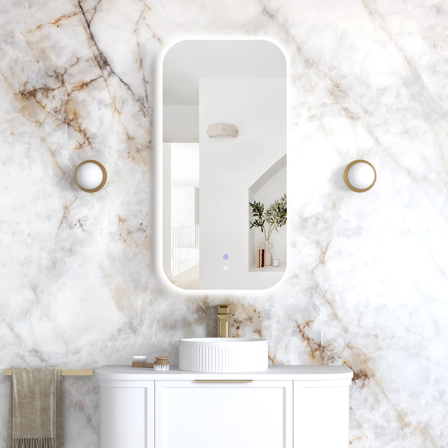 LED Newport 900x450 Frameless Tuffi Mirror Back Lit