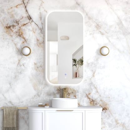 LED Newport 900x450 Frameless Tuffi Mirror Back Lit